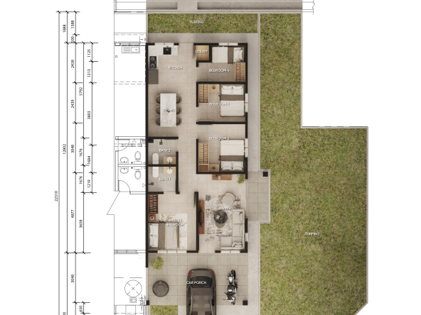 Layout out - Corner unit