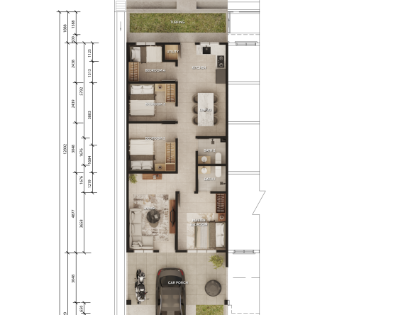 Layout out - End unit